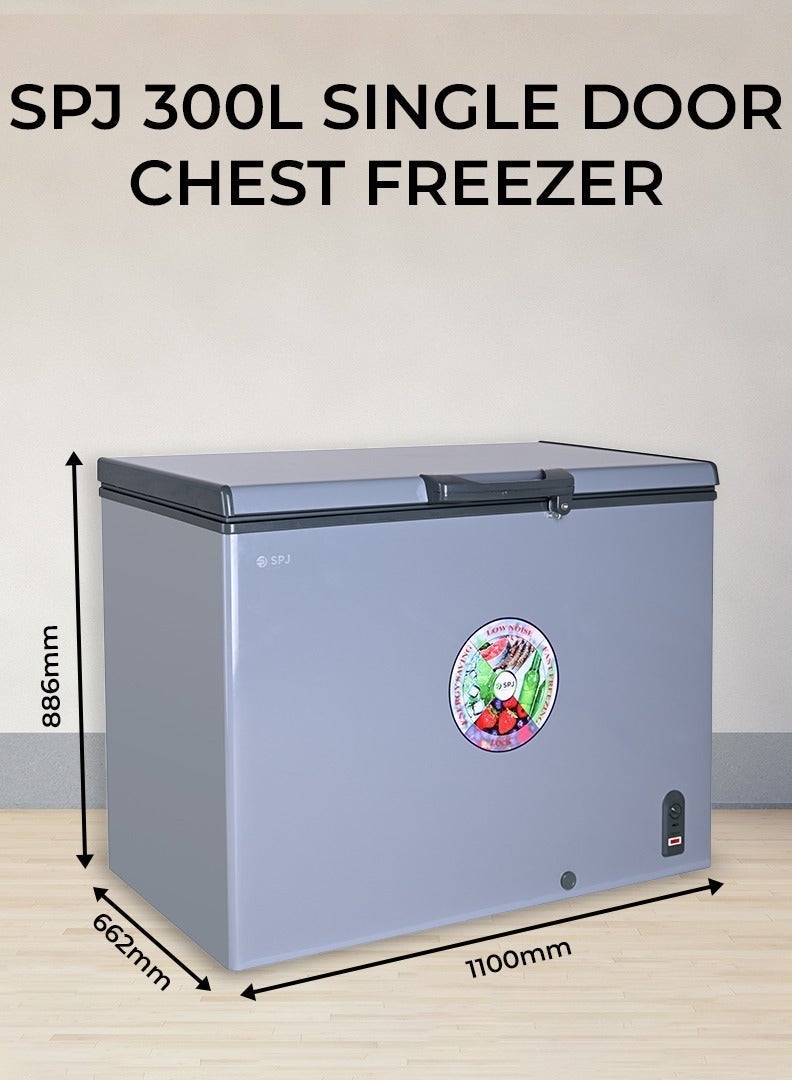 SPJ 300L Chest Freezer, Single Door, Quick Freeze, Fast Cooling, Energy Efficient, Grey - Image 5